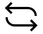 Zwei Pfeile in gegengesetzter Richtung - Symbol für Datenaustausch